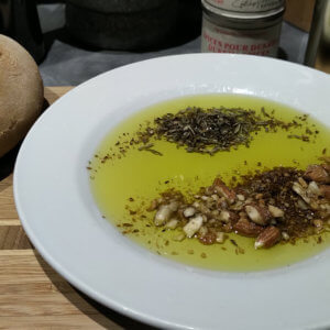 Olive oil dip, Dukkah and Zaatar