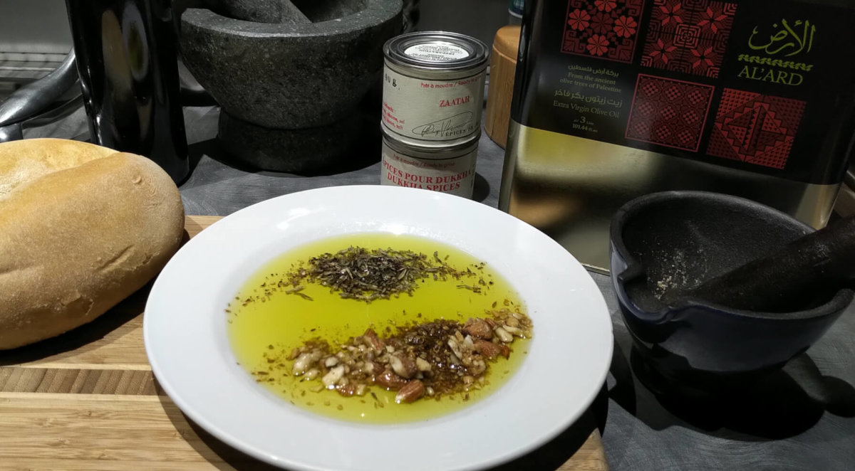 Olive oil dip, Dukkah and Zaatar