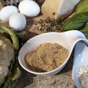 The ingredients for the starter of cauliflower fritters