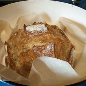 There you go, a small, golden and crispy loaf.